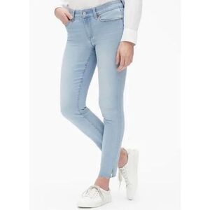Womens Gap Denim Raw Hem Skimmer Skinny Light Rinse Leggings Jeans - Sz 26